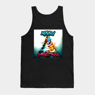 Merry Christmas - Beautiful Christmas Tree - Winter Graphic Graffiti Art - Holiday Gift Tank Top